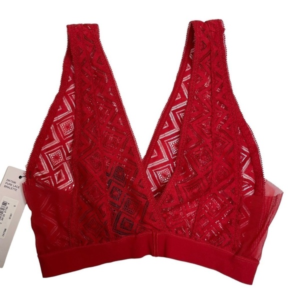 DKNY Pure Lace Bralette in Brick Red Small New - Picture 5 of 8